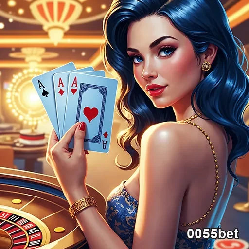 Imagem de um cassino virtual promocional do 0055bet, destaque na página do site 0055bet.